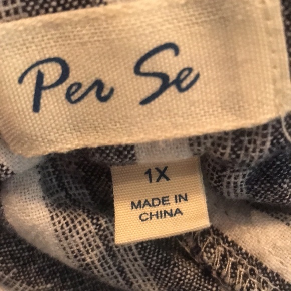 Per Se Women’s Plus Size Linen/Viscose Blend Drawstring Capri Stretchy Pants 1X - Picture 4 of 5